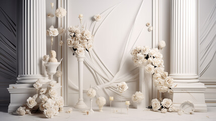 Aesthetic Floral Sculptures in Church Setting