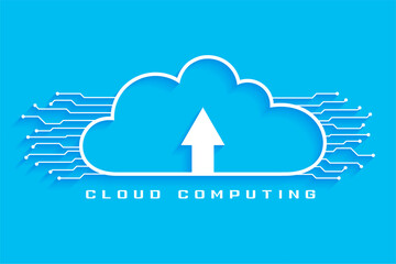 secure cloud computing concept background with digital circuit lines