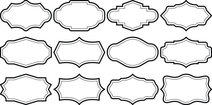 Vintage frames collection. Decorative vintage frames, label frames, ornamental frame, decoration elements, rectangular shape frames set isolated on white background