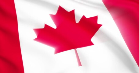 flag of Canada. Canadian flag background. 4k 60FPS	