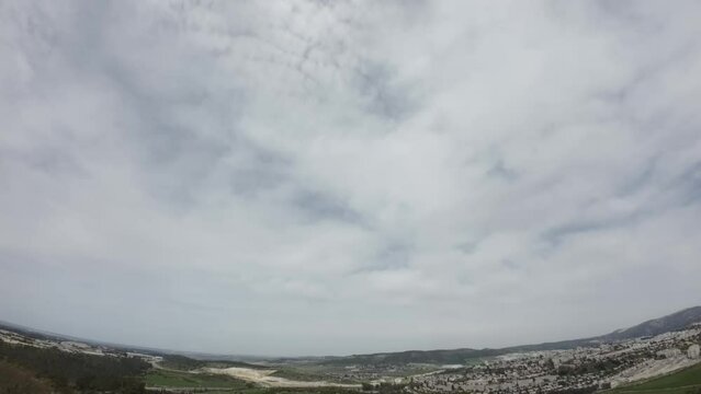 Aerial FPV video over Beit Jamal Catholic Monastery, Israel The landmark is located near Beit Shemes