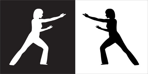  IIlustration Vector graphics of Tai-Chi Silhouette icon