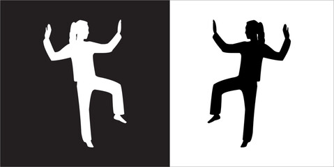  IIlustration Vector graphics of Tai-Chi Silhouette icon