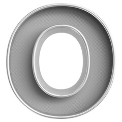 Obraz premium Silver 3D Font Letter O uppercase