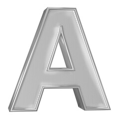Silver 3D Font Letter A uppercase