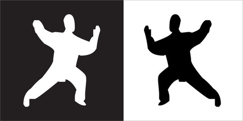  IIlustration Vector graphics of Tai-Chi Silhouette icon