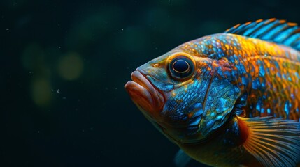 Fototapeta premium Closeup of a Colorful Fish with Iridescent Scales
