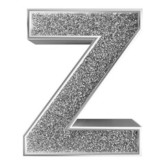 Obraz premium Silver 3D Font Letter Z uppercase