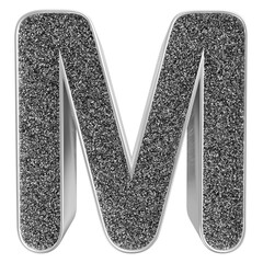 Silver 3D Font Letter M uppercase
