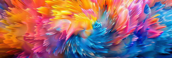 Obraz premium vibrant explosion of colors, swirling and blending in an abstract composition, generative AI
