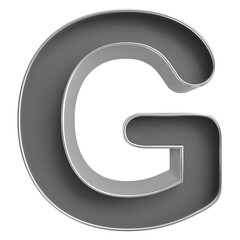 Silver 3D Font Letter G uppercase