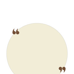 Rounded Text Frame with Quotation Marks Isolated on White