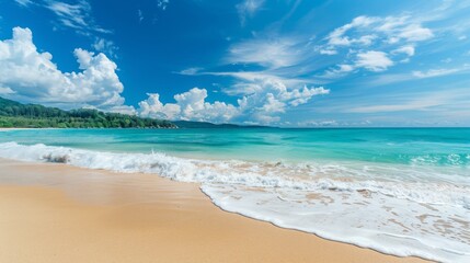 Tranquil Beach Scene with Azure Waters