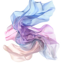Obraz premium Flying Fabric Pastel Tone transparent background