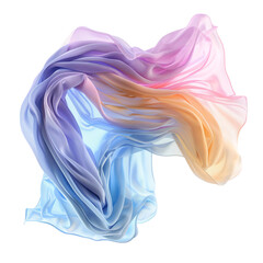 Fototapeta premium Flying Fabric Pastel Tone transparent background