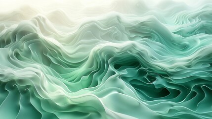 Obraz premium Gentle abstract background with shades of green and teal blending seamlessly, creating a tranquil and calming effect reminiscent of nature's serene beauty. Abstract Backgrounds Illustration,
