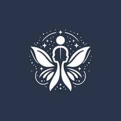 Humans and Butterflies Vector Illustration Design Clipart Symbol Logo Template