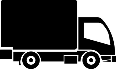 Fast moving shipping delivery truck fill vector icon for transportation app and websites isolated on transparent background. Service truck, road transport symbol. Track and trace processing status.