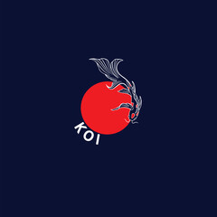 Fish koi logo and symbol vector image	