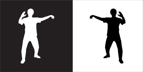  IIlustration Vector graphics of Tai-Chi Silhouette icon