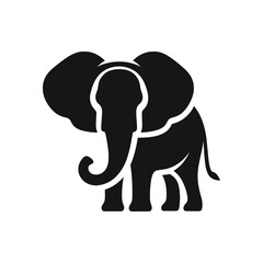 Stylized Elephant Graphic: Elegant Black and White Vector Art for Logos and Branding