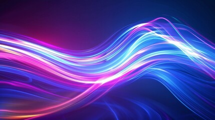 Naklejka premium Abstract Neon Wave Background