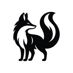 Sleek Fox Emblem - High-Quality Animal Illustration with Curved Tail