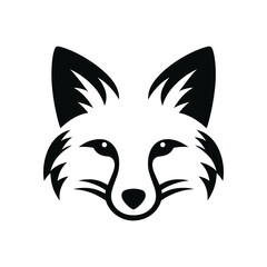 Fototapeta premium Stylish Fox Head Face Graphic - Modern Silhouette Design of a Majestic Fox