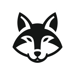 Stylish Fox Head Face Graphic - Modern Silhouette Design of a Majestic Fox