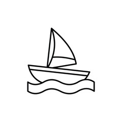 Sailboat icon design with white background stock illustration