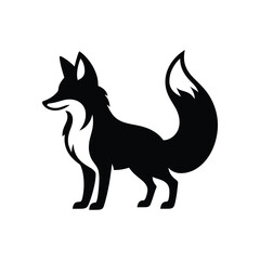 Sleek Fox Emblem - High-Quality Animal Illustration with Curved Tail