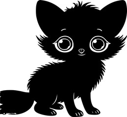 a cute baby fox  cartoon vector illustration