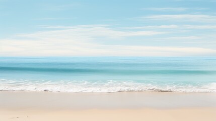 Fototapeta premium soft sand, and fluffy clouds decorating a bright blue summer sky