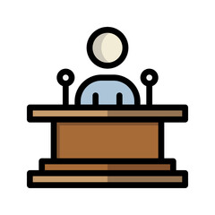 Podium lineal icon. speaking, lecture, teacher, presentation flat icons. Suitable for websites, UI and mobile apps.