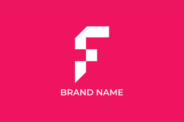 initial letter F minimal elegant abstract vector, letter F pixel logo, letter F modern corporate construction finance business logo, letter F financial logo