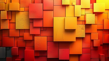 Abstract composition of burnt orange and sunshine yellow squares, arranged in a geometric pattern, adding a modern flair to corporate presentations or digital interfaces. Abstract Backgrounds