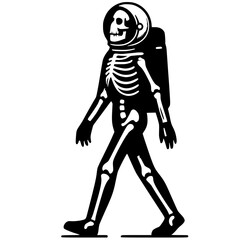 Astronaut skeleton silhouette