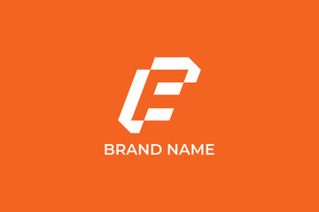 letter F iconic abstract vector, letter C F negative space logo, letter F race speed logo, letter F pixel logo