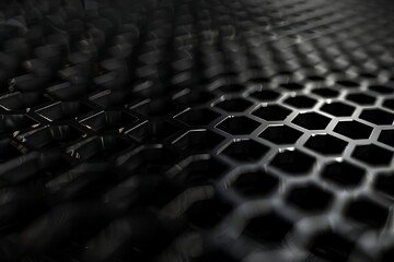 Obraz premium Bright grid pattern Pure black horizontal banner