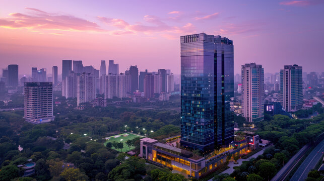 A glowing planet with a yellow network connecting cities.