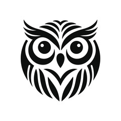 Stylized Owl Graphic: Premium Stock Image of a Detailed and Elegant Owl Face Silhouette