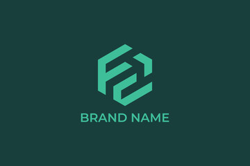 Fototapeta premium letter F hexagon icon logo, letter F C arrow icon shield logo, letter FC direction arrow logo, letter F jet aviation air craft logomark
