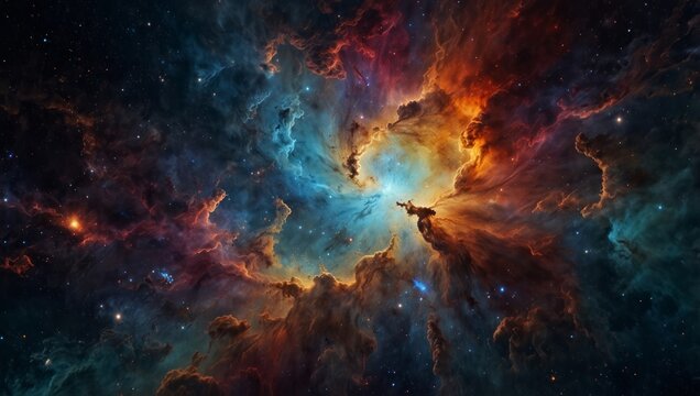 Abstract colorful space galaxy cloud nebula Universe science astronomy Supernova background wallpaper.