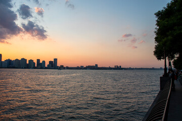 sunset over the city
