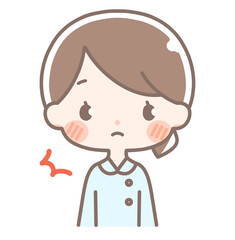 上半身｜びっくりする女性イラスト｜白衣
