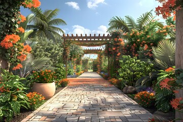 Fototapeta premium Tropical Garden Pathway