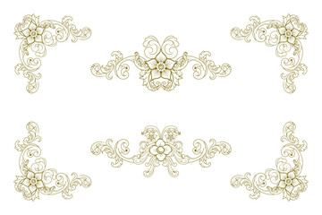 Classic Vitage Wedding Ornaments Frames Separator Elements Classic Vintage Wedding Invitation Hand Drawn Ornate the Calligraphy Poster Victorian Style