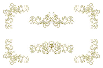 Classic Vitage Wedding Ornaments Frames Separator Elements Classic Vintage Wedding Invitation Hand Drawn Ornate the Calligraphy Poster Victorian Style