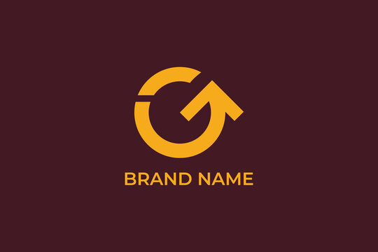 Simple G logo and arrow design combination, growth arrow letter g logo design, Abstract G arrow vector logo