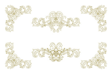 Classic Vitage Wedding Ornaments Frames Separator Elements Classic Vintage Wedding Invitation Hand Drawn Ornate the Calligraphy Poster Victorian Style